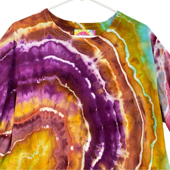 Handmade Geode Tie Dye Shirt Mens Size 2XL Unisex XXL Tee Tshirt Cotton Crewneck - Picture 3 of 8